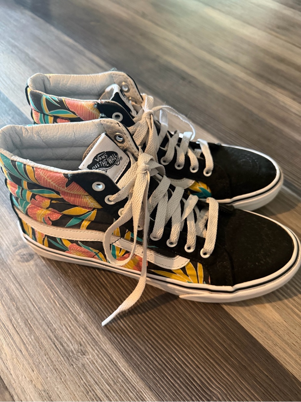 Vans High-Top Floral Black Multicolor Skate Sneakers